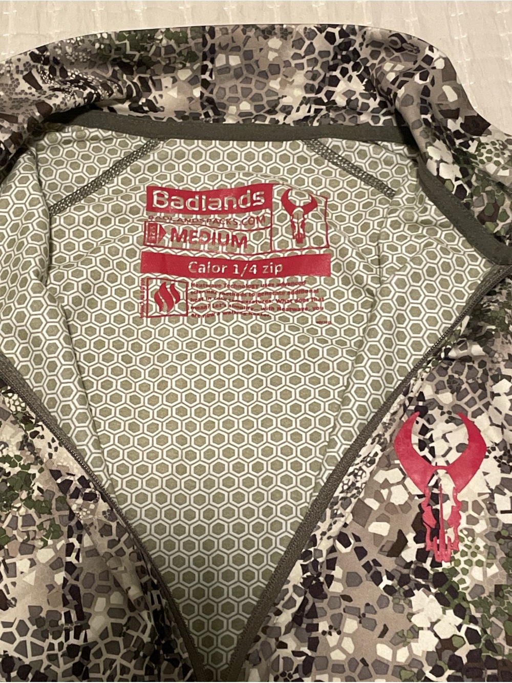 Badlands Camo Half-Zip Pullover with Red Logo - Picture 5 of 6